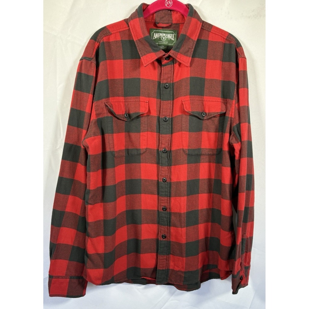 American Eagle Flannel Shiirt Size L Button‎ Up Long Sleeve